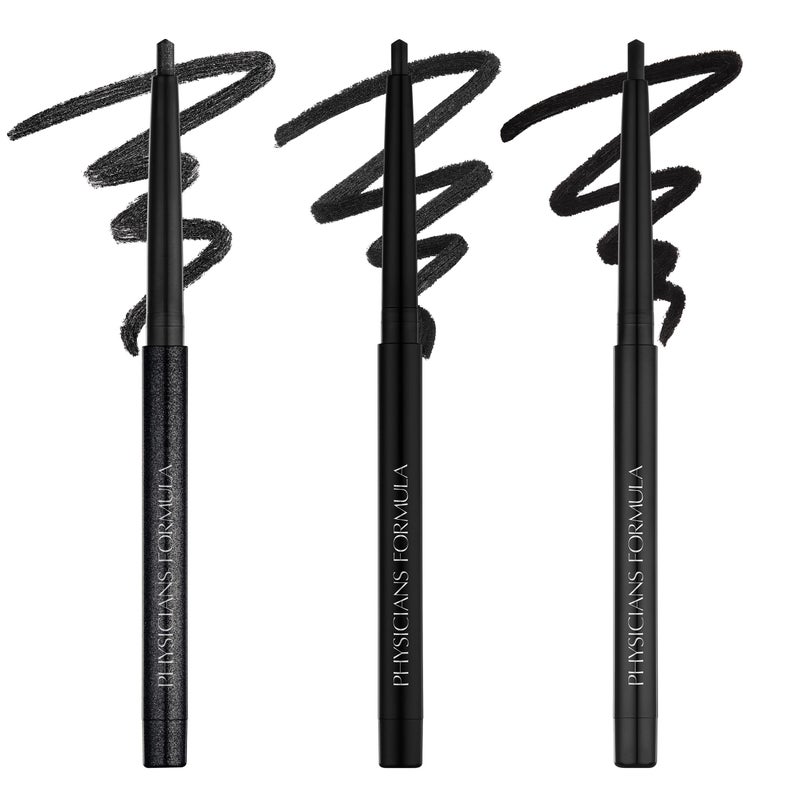 Physicians Formula Eye Booster Gel Black Eyeliner Set of 3, Shimmer, Satin, Matte, Water-Resistant, Smudge Resistant, Lasts All Day - Image 1