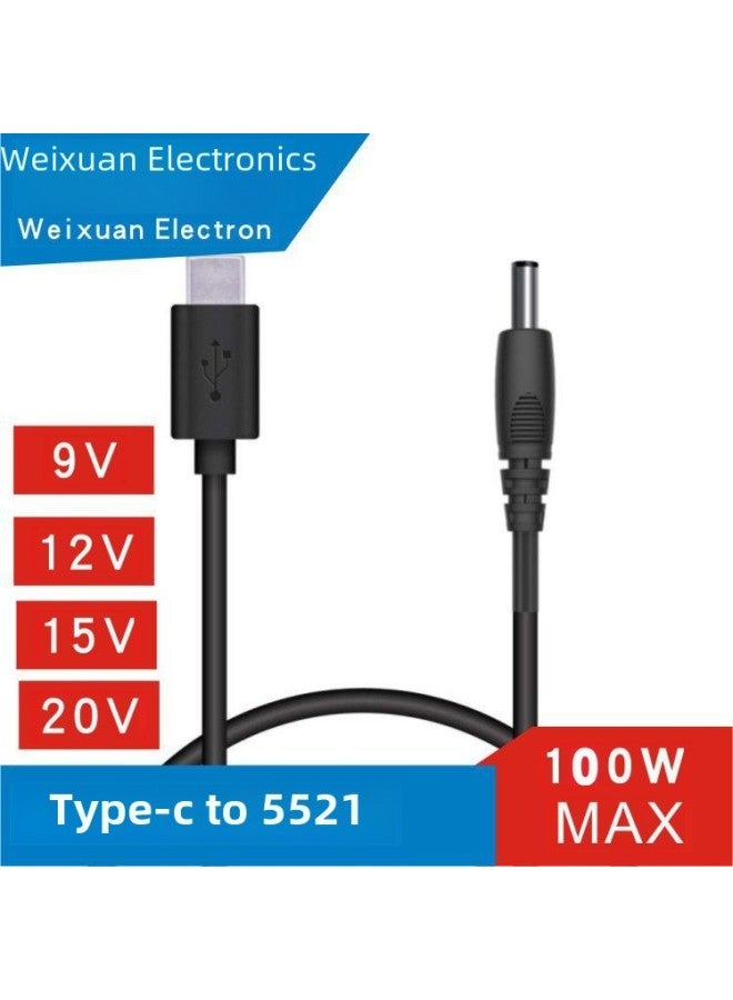 Pdtypec To Dc Round Port 5521 Laptop Charging Cable Pd Trigger Line High Power 20v 120w Digital Computer Power Supply Line-Color:PD Decoy Line 【15V】 0.4 M 3A - Image 2