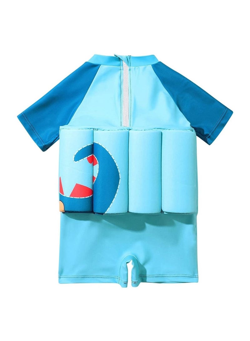 Y&D Kids Baby One-Piece Floatation Swimsuit Float Suit with Adjustable Buoyancy Bathing Cartoon Short Sleeve Swimwear Jumpsuit - Image 1