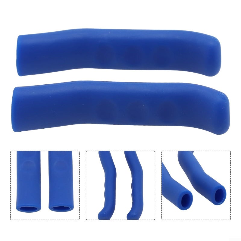 Non Slip TPR Brake Lever Covers Ergonomic Bike Grips Reduce Hand Fatigue Blue Pair - Image 5
