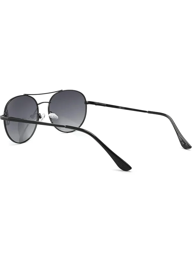 Lee Cooper Polarized Sunglasses Black Frame Gradient Grey Mirror Lens 54mm  - LC1035C02