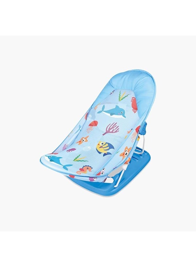 Tiibaby كرسي استحمام الأطفال الفاخر TiiBaby 68126، قابل للإمالة في 3 وضعيات، تصميم بحري، أزرق - Image 1