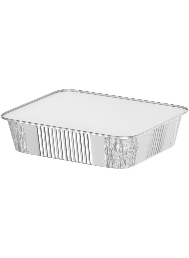 SNH Packing 50 Pcs Disposable Aluminum Foil Container with Lids - Image 4