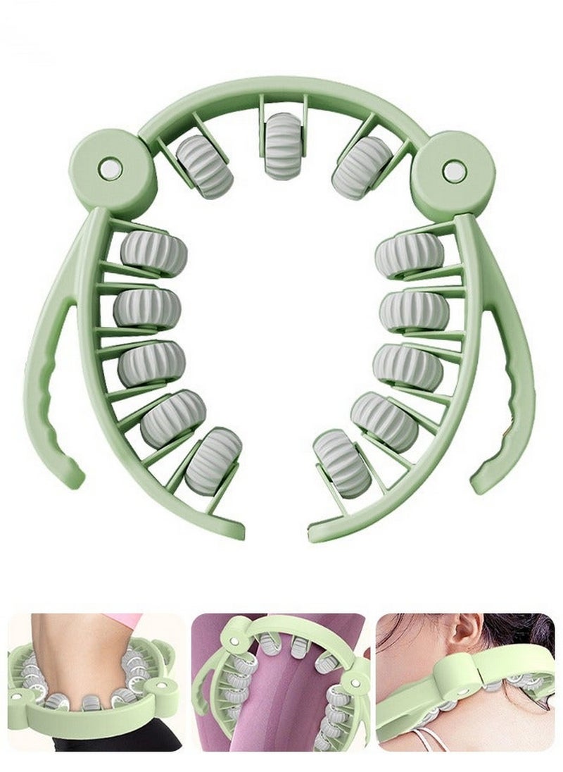 RATSAW Roller Deep Tissue Massager, 360° 13 Wheel Massage Roller Fit for Neck Thigh Calf and Leg, High Density Trigger Point Leg Circulation Massager Myofascial Massage Tools Muscle Roller  - Image 1
