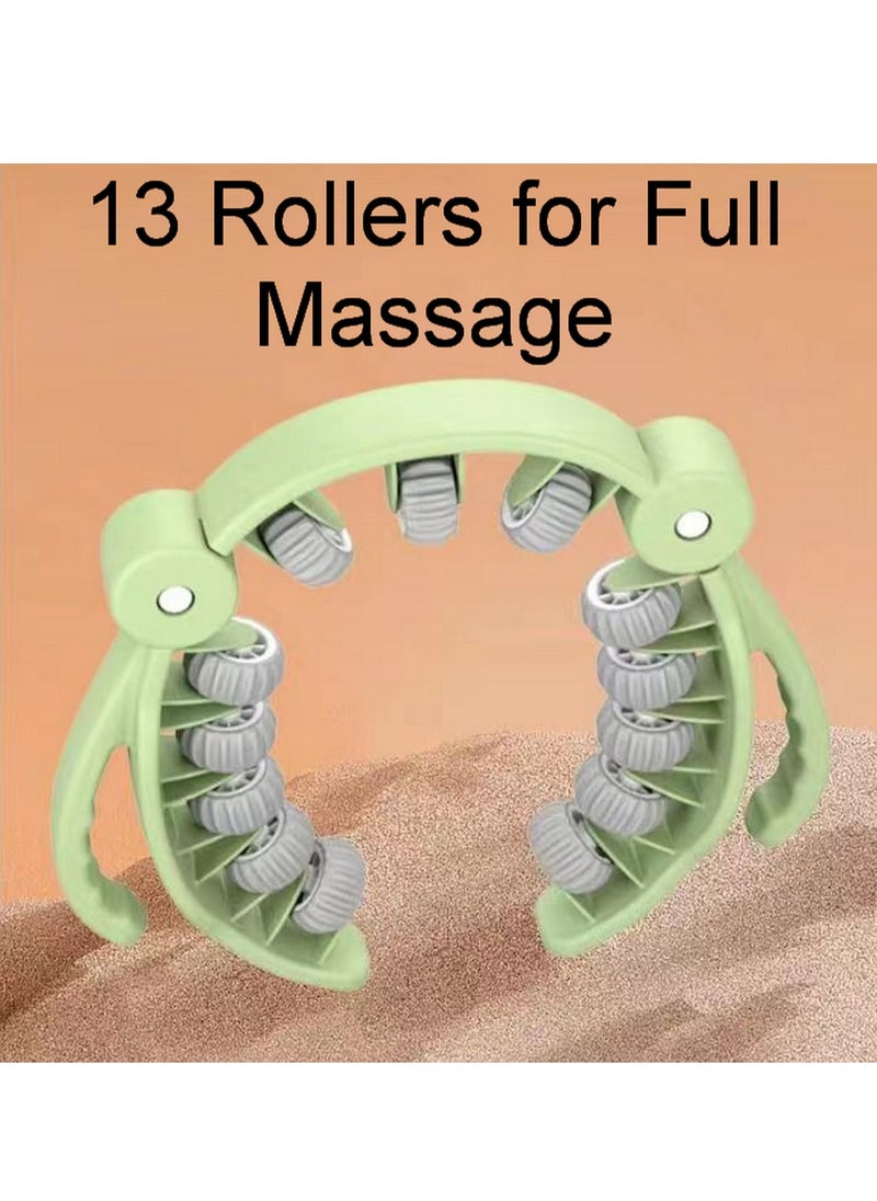 RATSAW Roller Deep Tissue Massager, 360° 13 Wheel Massage Roller Fit for Neck Thigh Calf and Leg, High Density Trigger Point Leg Circulation Massager Myofascial Massage Tools Muscle Roller  - Image 4