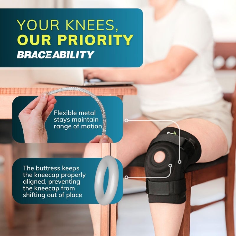 BraceAbility Bariatric Knee Brace for Large Legs - Plus Size Knee Brace with Side Stabilizers for Big Men or Women, Arthritis, Patellar Tendonitis, Obese Chondromalacia Pain, Instability (Large) - Image 4