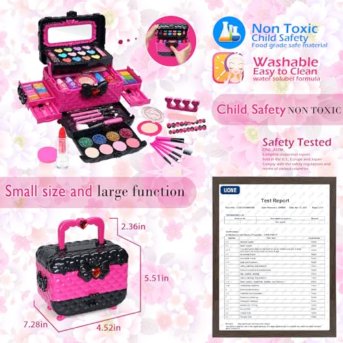 Mrabbitoo Kids Makeup Sets for Girls - Washable Makeup for Kids 8-12, Maquillaje para Niñas, Play Make Up Kit, Toys for Little Girl, Princess Toddler Kid Stuff, Ages 345679 10 Year Old Girl Birthday Gifts（Rose） - Image 5