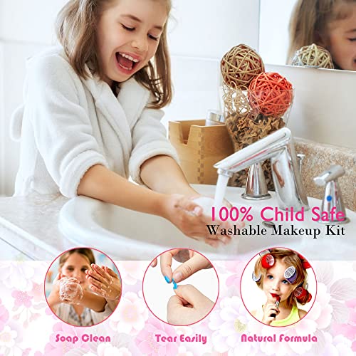 Mrabbitoo Kids Makeup Sets for Girls - Washable Makeup for Kids 8-12, Maquillaje para Niñas, Play Make Up Kit, Toys for Little Girl, Princess Toddler Kid Stuff, Ages 345679 10 Year Old Girl Birthday Gifts（Rose） - Image 4