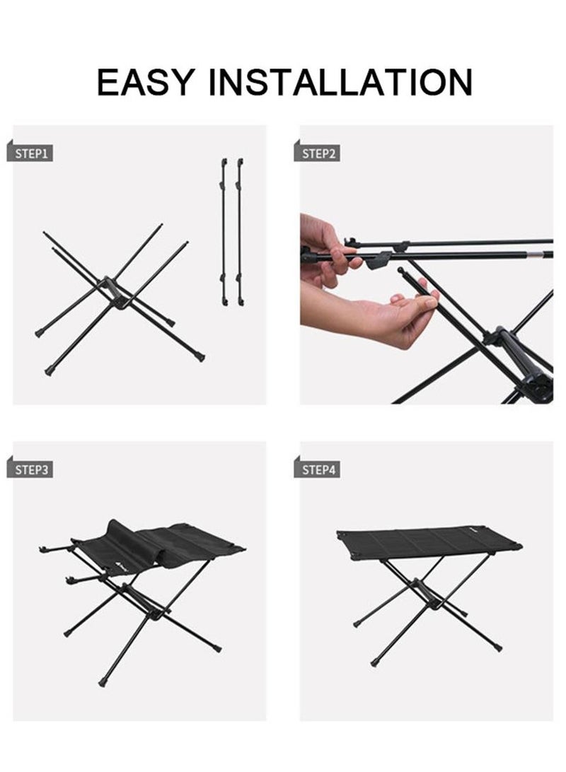 WeiHeng طاولة نزهة قابلة للطي في الهواء الطلق طاولة تخييم محمولة مصنوعة من الألومنيوم للنزهات والمشي في الطبيعة والتخييم والشاطئ والطهي واستخدام الحديقة - Image 5