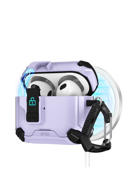 Airpods4 Protective Case Airpods Pro2 Generation Protective Case Apple Mobile Phone Holder Elastic Cover Earpiece Case-Color:Purple-Applicable Models:airpods 4