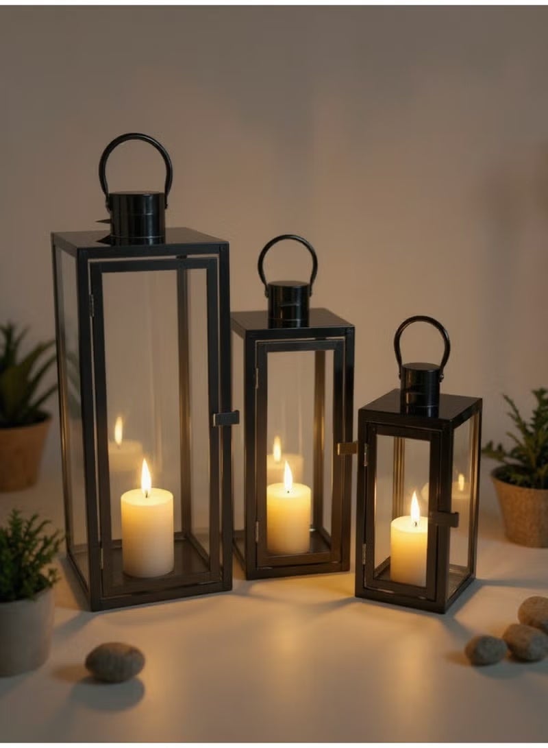 Ramadan Lanterns Set 3 Pieces Black - Image 2