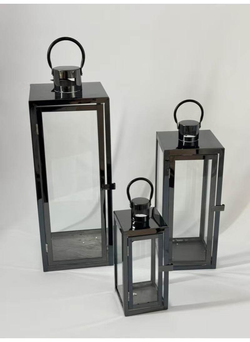 Ramadan Lanterns Set 3 Pieces Black - Image 5