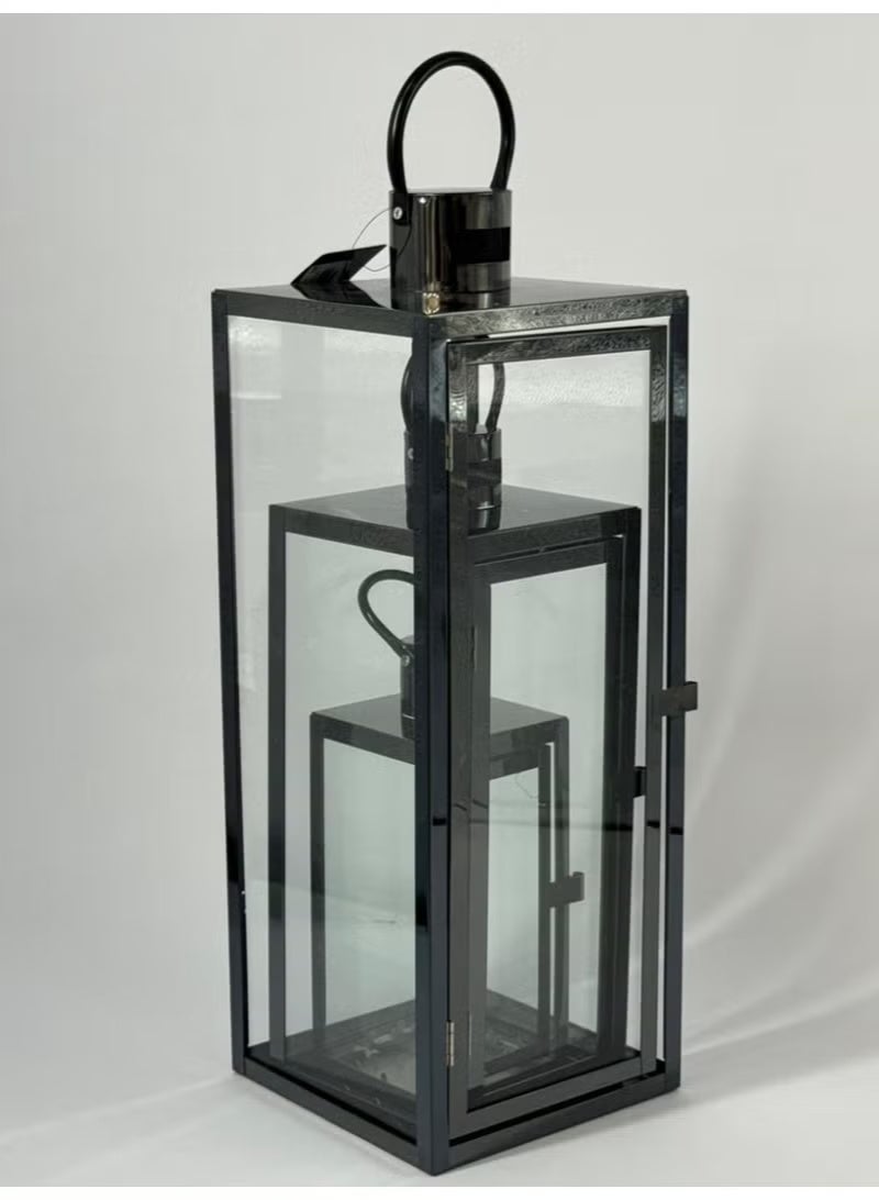 Ramadan Lanterns Set 3 Pieces Black - Image 3