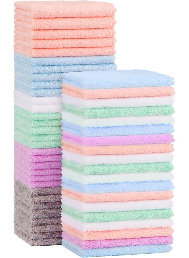 Orighty Baby Wash Cloths Pack of 50, Microfibre Coral Fleece Baby Face Towels, Soft and Absorbent Washcloths for Newborns, Gentle on Sensitive Skin for Face, Hands and Body, 7 x 9 Inches - Image 1