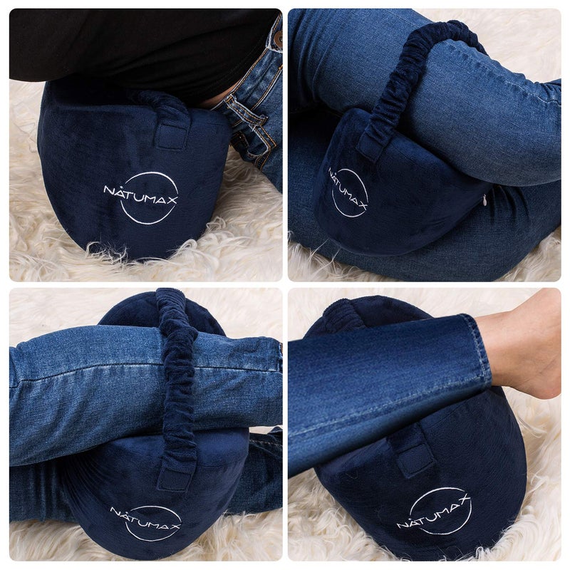 NATUMAX Knee Pillow for Side Sleepers - Relief from Sciatica Pain, Back/Leg Pain, Pregnancy, Hip and Joint Pain Memory Foam Leg Pillow + Free Sleep Mask and Ear Plugs - Image 5