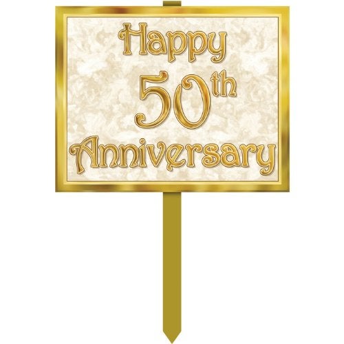 Beistle Beistle 50th Anniversary Yard Sign Party Accessory (1 count)  - Image 1