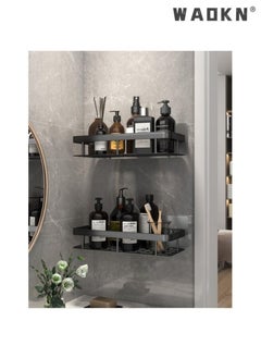 2 Pieces Bathroom Shower Shelf,Bathroom Organizer Shower Caddy Shelf,Bathroom Storage Shelf Wall Shelf,No Drilling wall mounted Shower Shelves Kitchen Non Perforated Storage Shelves Black - pzsku/Z325B8ECB1C185D65955DZ/45/_/1721450680/71539e63-f30a-44c1-aab0-d3748d7a6634