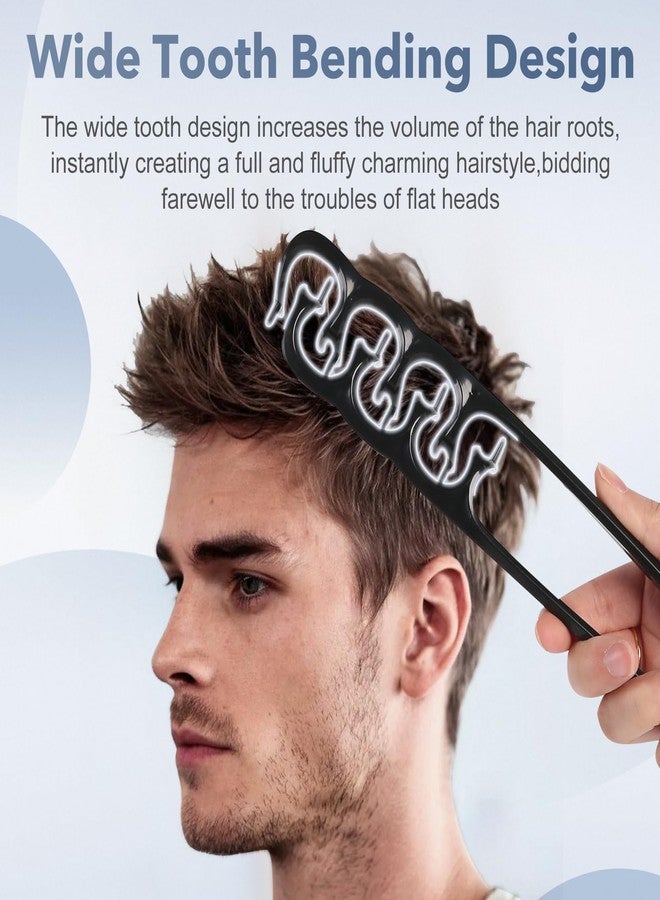 Holifada Texture Combs for Men and Women,Volumizing Wide & Fine Tooth Hair Styling Comb,Anti-Frizz Fluffy Hairbrush,Curly Hair Comb for Fluffy Volume,Suitable for All Hair Types (Grey & Black) - Image 3
