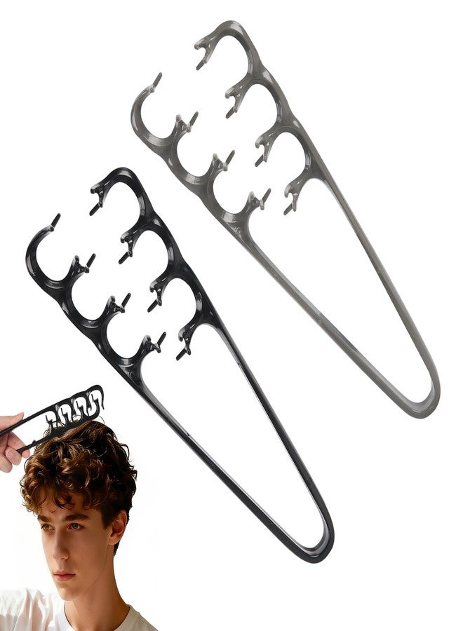 Holifada Texture Combs for Men and Women,Volumizing Wide & Fine Tooth Hair Styling Comb,Anti-Frizz Fluffy Hairbrush,Curly Hair Comb for Fluffy Volume,Suitable for All Hair Types (Grey & Black) - Image 1