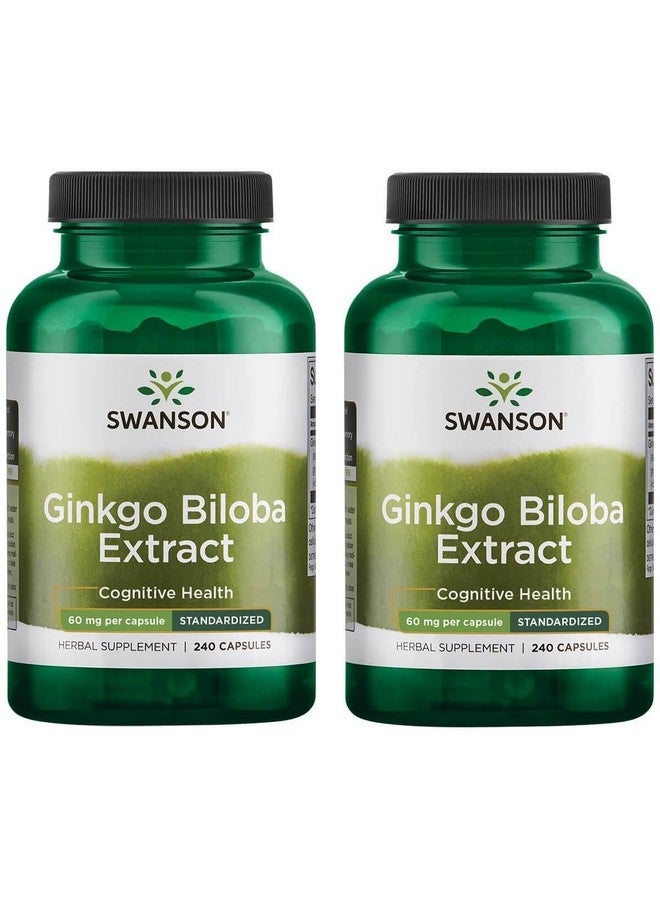 Swanson Ginkgo Biloba Extract 24% 60 Milligrams 240 Capsules (2 Pack)