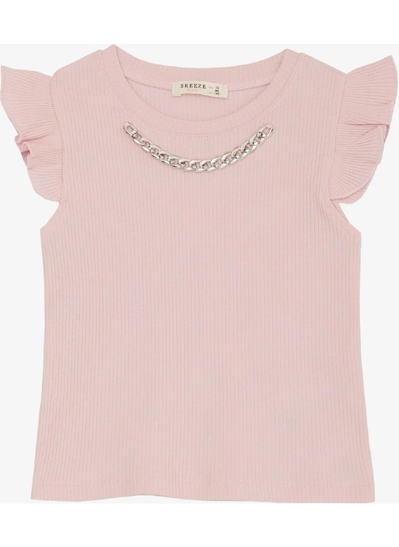 بريز Girl's T-Shirt Belt Neck Chain Accessory 9-14 Years, Pink