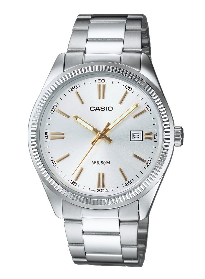 CASIO Casio Men's MTP-1302D-7A2VDF Analog Stainless Steel Watch - White Dial - Image 1
