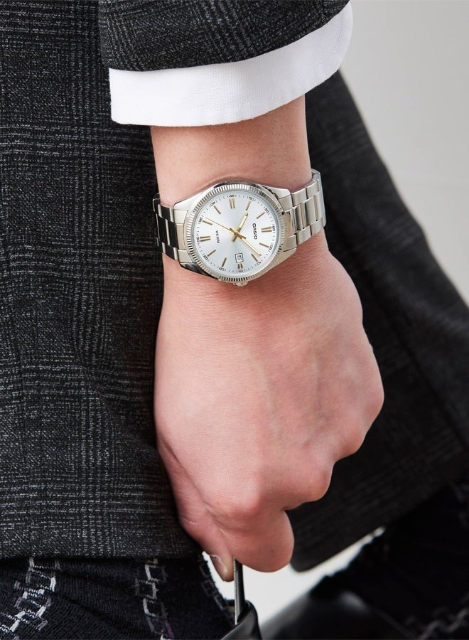 CASIO Casio Men's MTP-1302D-7A2VDF Analog Stainless Steel Watch - White Dial - Image 2