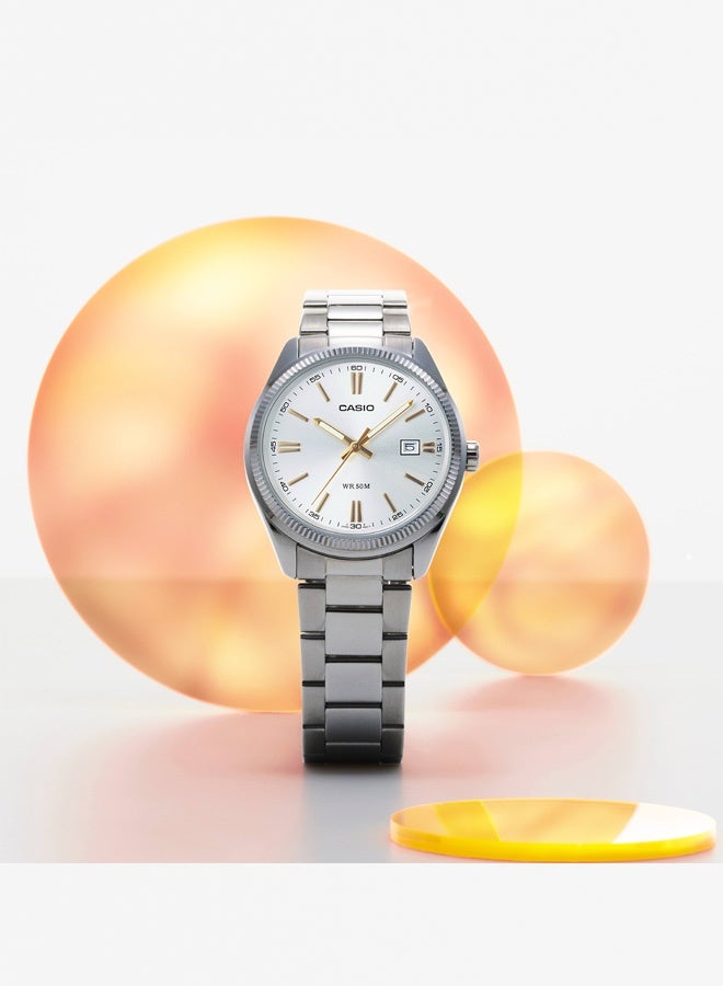 CASIO Casio Men's MTP-1302D-7A2VDF Analog Stainless Steel Watch - White Dial - Image 3