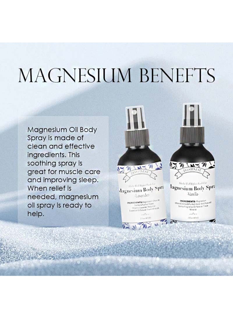 ECO finest Magnesium Body Spray，Relieve muscle tension, effectively relieve stress and relax the body and mind, promote muscle and joint health and support sleep, lavender extract (60ml)  - Image 4