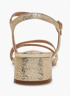 Celeste Women's Textured Sandals with Block Heels and Buckle Closure Ramadan Collection  - Image 4