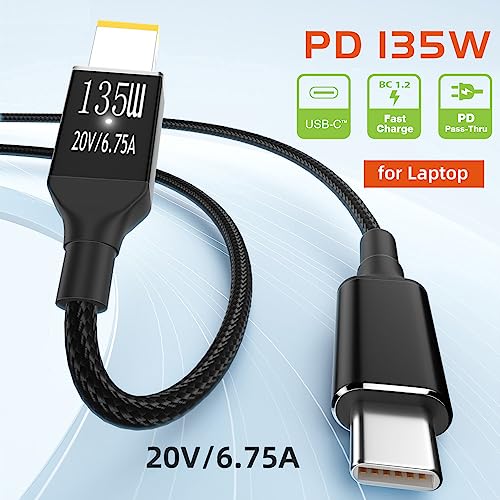 NFHK Type-C USB-C 135W to DC Rectangle 11.0 * 4.5mm Power PD Charge Cable for Thinkpad X1 Legion Y7000P Laptop DC20V 6.25A - Image 3