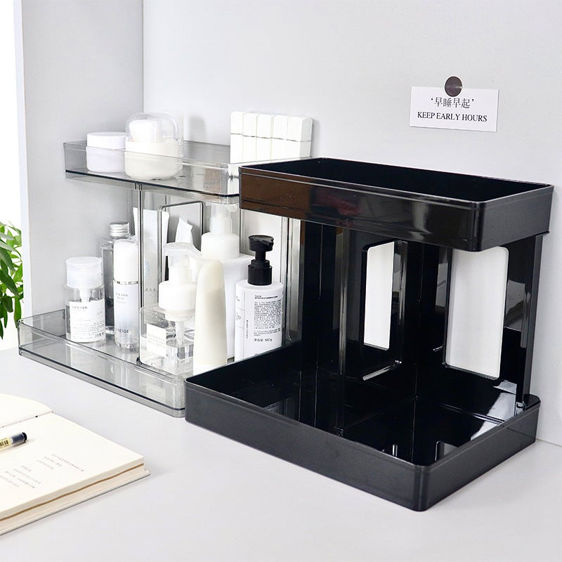 Ins Style Desktop Transparent Double-Layer Storage Rack Bathroom Transparent Storage Rack Desktop Cosmetics Storage Rack - Image 5
