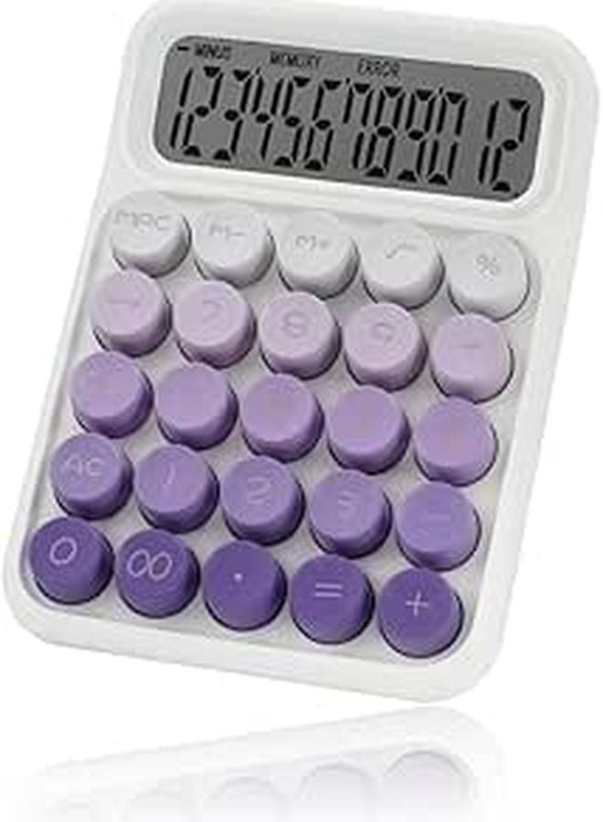 12 Digits Mechanical Calculator with Big Buttons Large LCD Display Desktop Office Accessory - Image 1