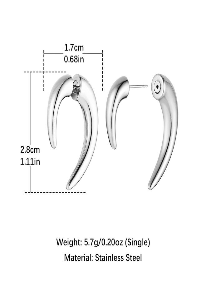 HZMAN Dragon Claw Stud Earrings for Men Women Stainless Steel Gothic Punk Piercing Sharp Claw Spike Earring Jewelry Gift - Image 5