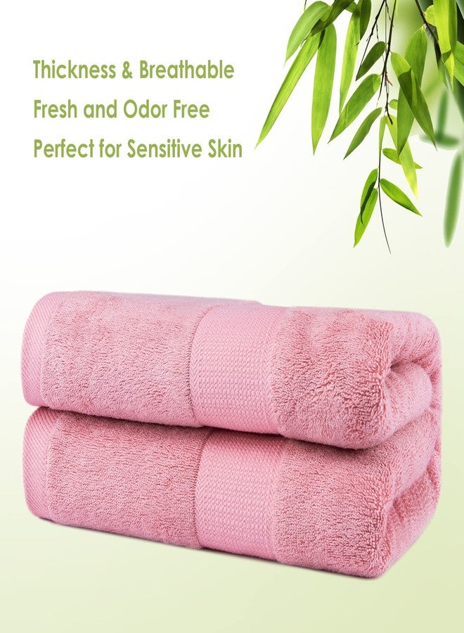 CANFOISON Extra Large Bath Towel Sheets for Body, Sensitive Skin, Adult Kids Baby Luxury Super Soft Highly Absorbent Oversized Towels 35" x 70" 1 Pack Pink - Image 2