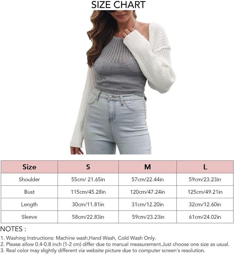 klarako Women Crop Cardigan Sweater Long Sleeve Open Front Loose Casual Short Top Lightweight Cropped Knitted Outerwear - Image 3