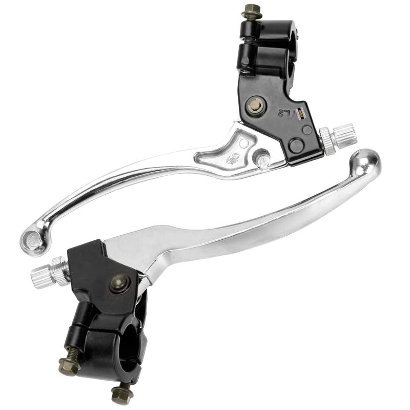 HIAORS Silver Left Right 78 22mm Clutch Brake Handle Levers Perch for XR80 XR100 CRF70 CRF70F CRF80 CRF100 XR200r CRF450R XR100 XR250 Xtreme 125cc Chinese 110cc Pit Dirt Motor Bike Motocross