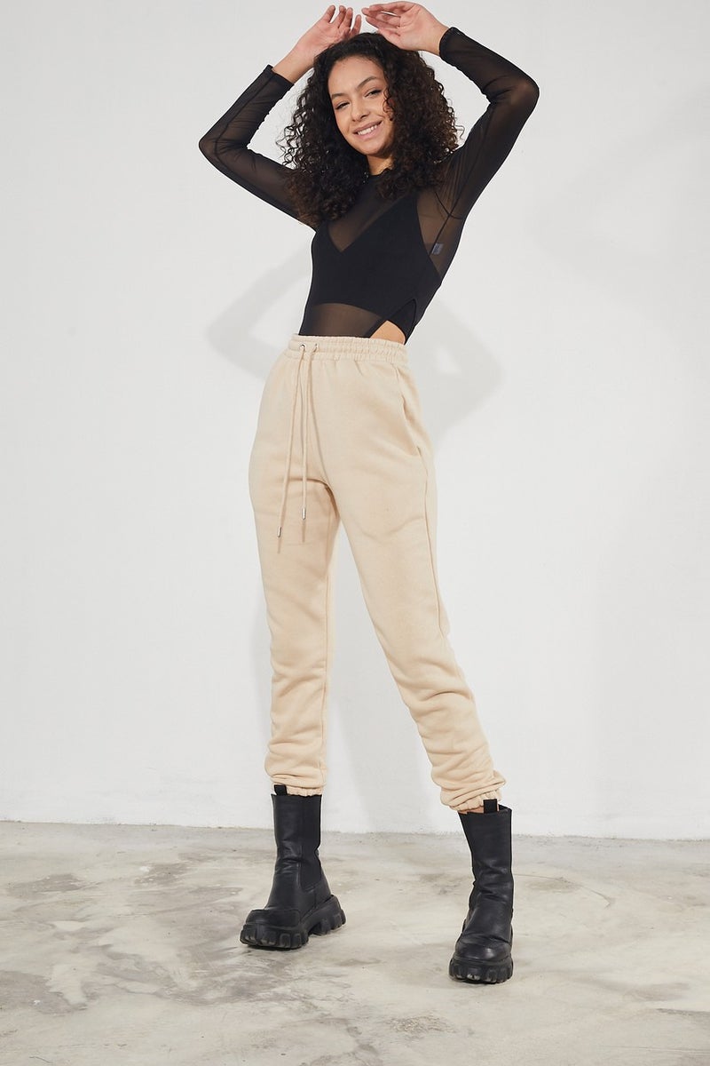 Twenty3 Women's Basic 3 Thread Raised Elastic Legs Thick Jogger Sweatpants  - Image 2