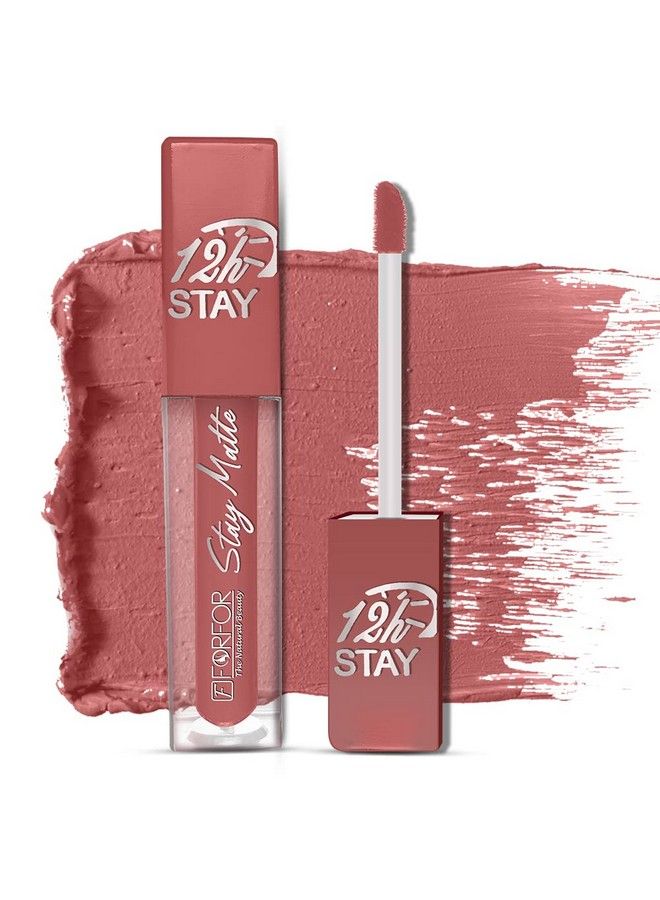 Forfor Stay Matte Long Lasting Mini Liquid Lipstick Waterproof (Peach Nude) - Image 1