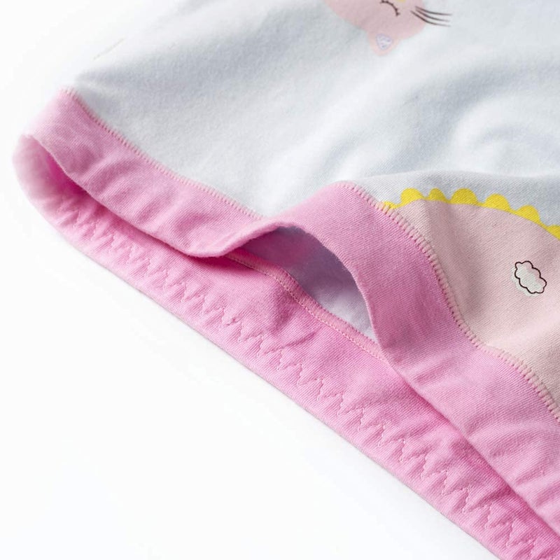 Core Pretty Little Girls Cotton Underwear Soft Toddler Boyshorts Kids Comfortable Boxer Briefs Nice Panties Cat Print Kitty Pattern (Flower Cat, 2-4T) - Image 2