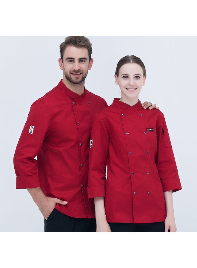 NIBEMINENT Unisex Chef Shirt Adults Kitchen Work Uniform Chef Coat Cook Jacket Hotel Restaurant Canteen Cake Shop Cafe Costume - Image 1