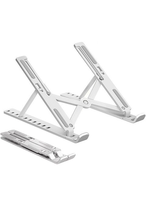 10-level Laptop Stand, Anti-Skid Notebook Stand, Adjustable ABS Laptop Stand for Desk, Laptop and Tablet Stand with Phone Holder,Portable Laptop Riser with Cooling Vent
