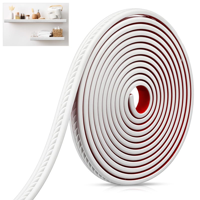 Maasechs Peel and Stick Molding Trim Flexible Molding Trim for Walls Self Adhesive Paintable DIY Wall Trims for DIY Mirror Frame Cabinet Edge Picture(Double Sided Twist,16.4 ft x 0.79 Inch,White) - Image 1