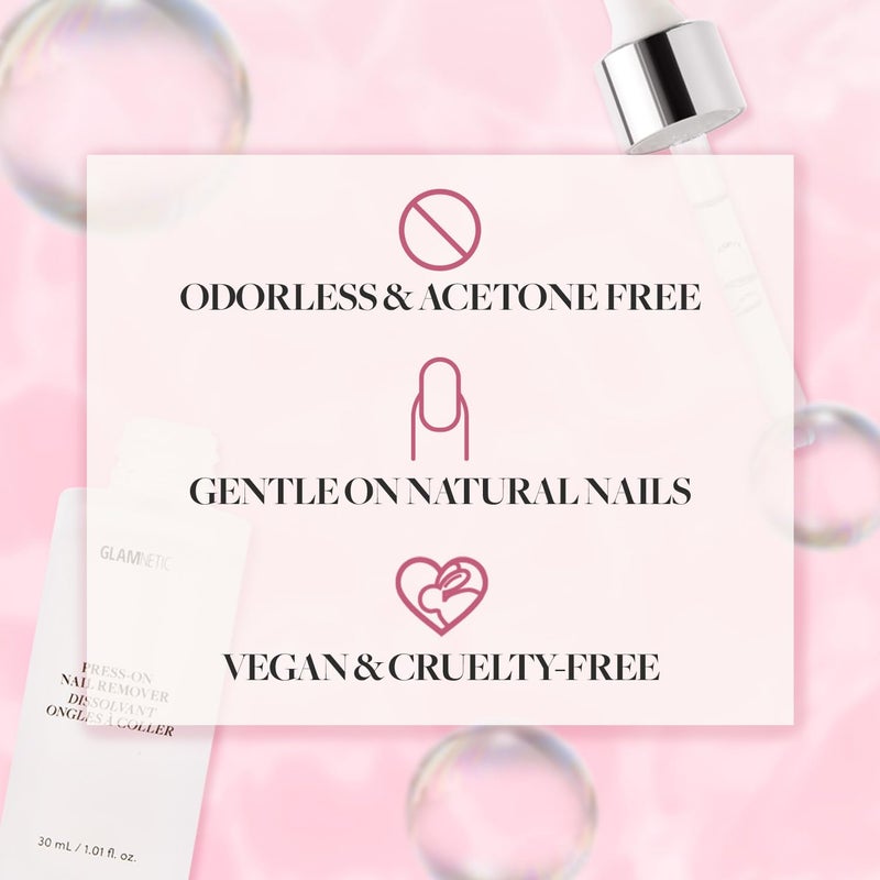 Glamnetic Press On Nail Remover | Odorless, No Acetone, Gentle Press-On Nail Remover Serum for Fake Nails | 30 ml/1.01 fl. oz. - Image 3