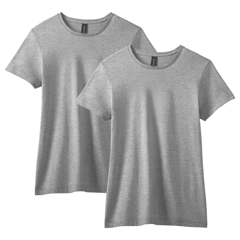 Gildan Women's Softstyle Cotton T-Shirt, Style G64000L, Multipack, Sport Grey (2-Pack), X-Large - Image 5