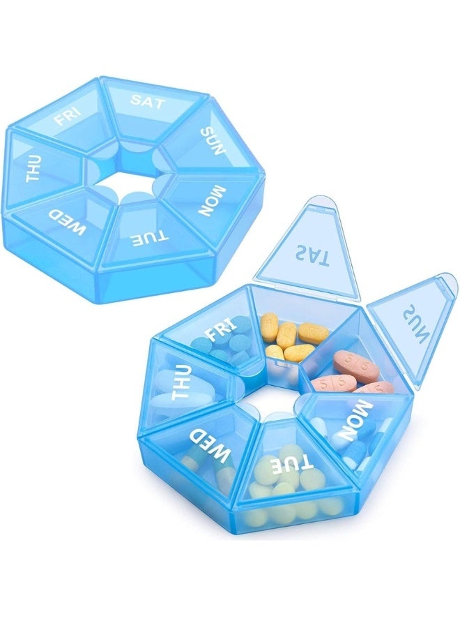 Daily Pill and Vitamin Organizer, Daily and Daily Pill Dispenser, Travel and Purse Friendly - 2 Pack - Image 1