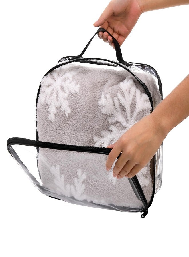 Fasmov فاسموف 6 عبوات كبيرة واضحة لتعبئة السفر، منظم PVC شفاف، أكياس تخزين بسحاب من الفينيل متعددة الاستخدامات مع مقبض لحقيبة السفر، السراويل، الكشمير، السترات، تخزين القمصان والفساتين - Image 4