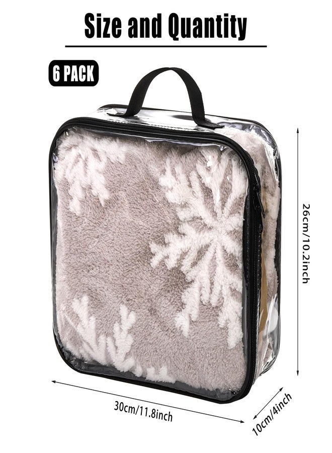 Fasmov فاسموف 6 عبوات كبيرة واضحة لتعبئة السفر، منظم PVC شفاف، أكياس تخزين بسحاب من الفينيل متعددة الاستخدامات مع مقبض لحقيبة السفر، السراويل، الكشمير، السترات، تخزين القمصان والفساتين - Image 2