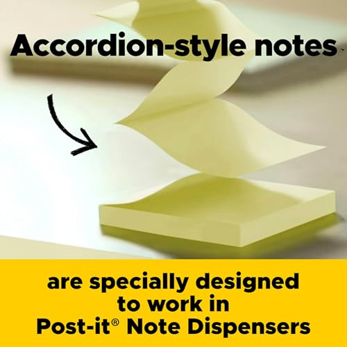 Post It Post-it Pop-up Notes, 3 Sticky Note Pads, 3 x 3 in., School Supplies, Office Products, Accordion Sticky Notes Work with Pop-Up Note Dispenser, Green and Yellow Colors - Image 4