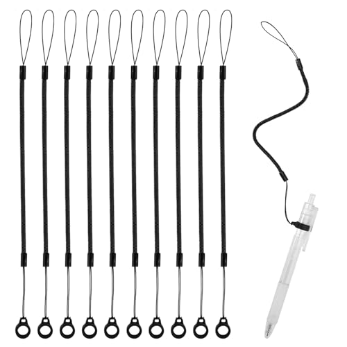 Tinoaly 10pcs Pen Lanyards Elastic Lanyard Tether with Silicone Rings Retractable Stylus Tether Clipboard Pen Strap Tablet Holder AntiLose Leash for Tethering Stylus to Touchscreen - Image 1